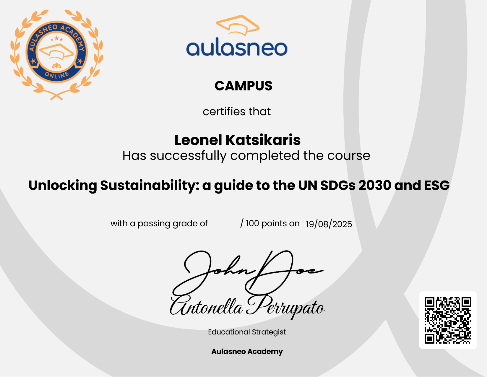 Certificate Preview