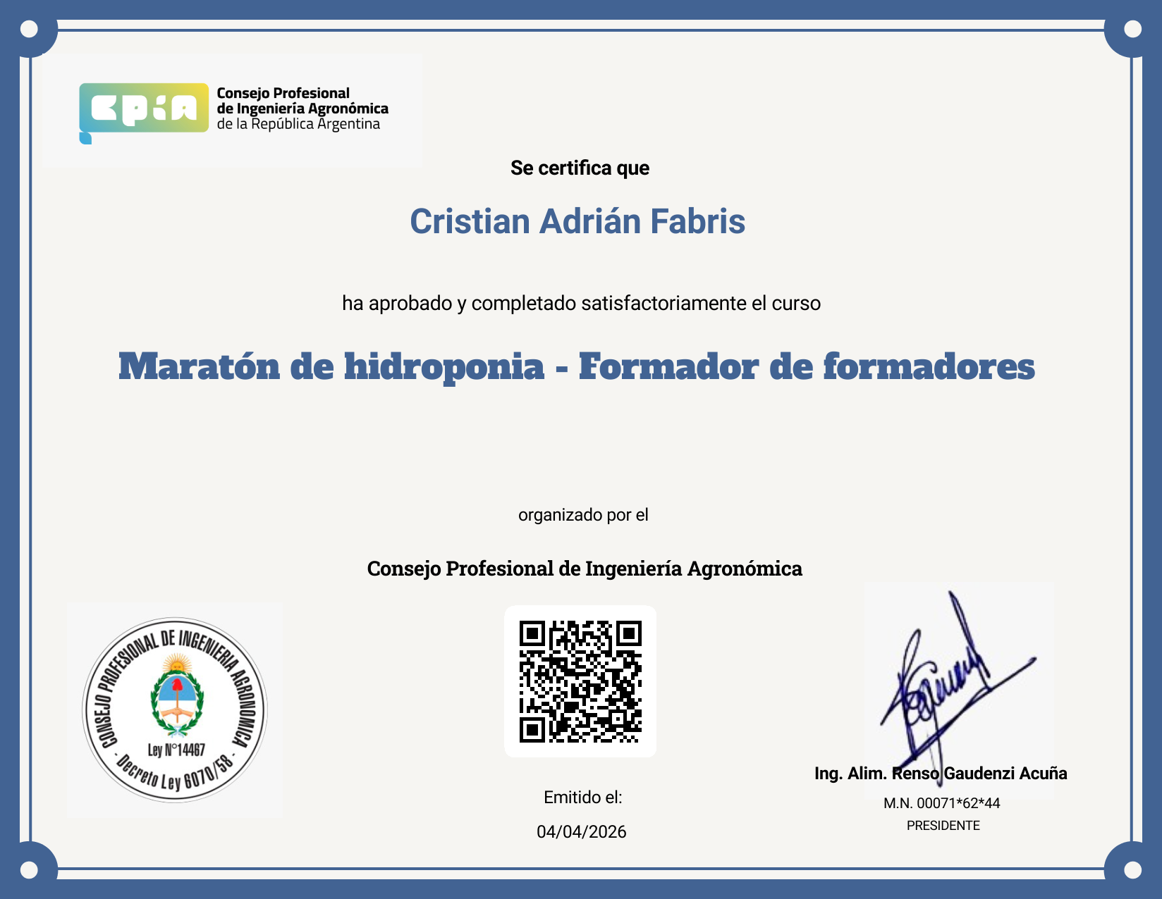 Certificate Preview